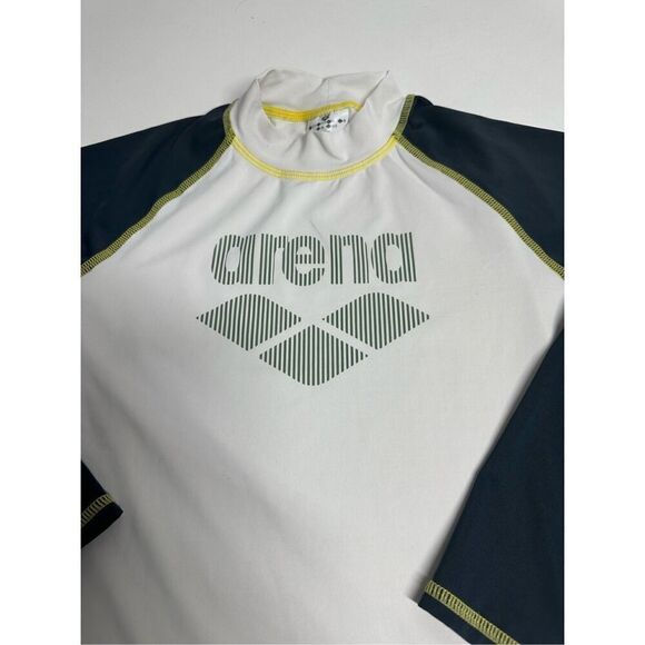 Arena BOYS LONG SLEEVE RASH GUARD UPF 40+ White Gray Size 28 UV protection - Picture 2 of 10